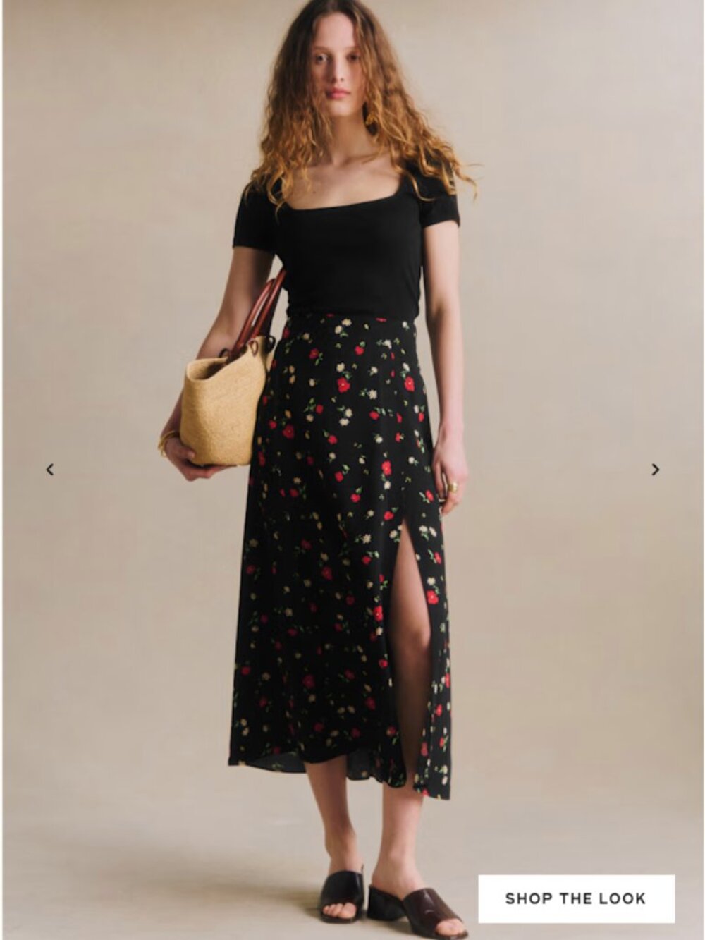 Sézane Tabaty Skirt in Poppy Print